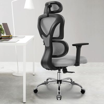 Cadeira de escritório ergonômica confortável de costas altas com 3 elevadores de gás e malha respirável