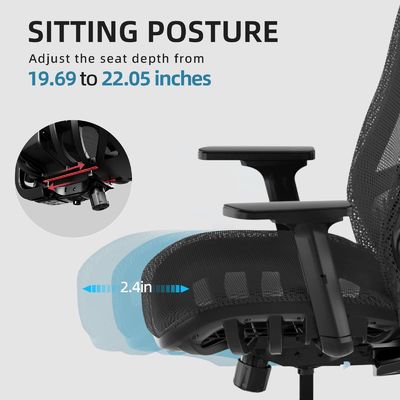 3 Gas Lift Ergonomic High Back Office Chair com Dynamic Seat Design estilo moderno