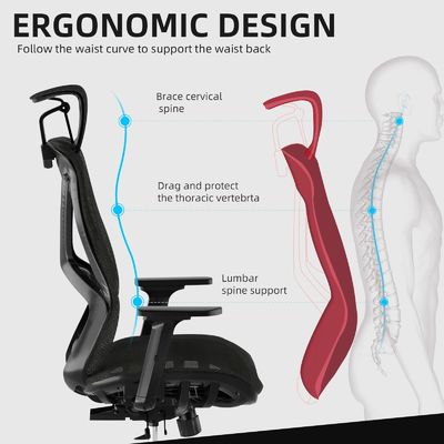 3 Gas Lift Ergonomic High Back Office Chair com Dynamic Seat Design estilo moderno