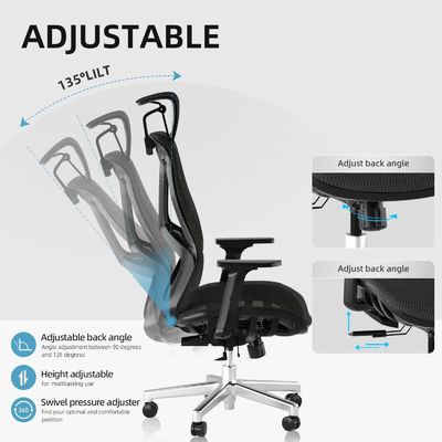 3 Gas Lift Ergonomic High Back Office Chair com Dynamic Seat Design estilo moderno