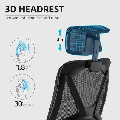 3 Gas Lift Ergonomic High Back Office Chair com Dynamic Seat Design estilo moderno