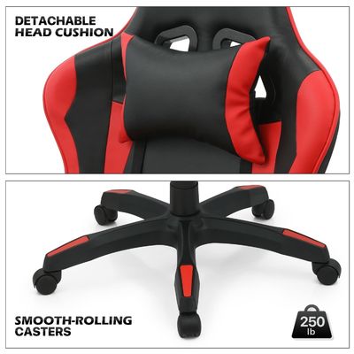ALINUNU Cadeira de computador de tecido ergonômico com apoio de cabeça e lombar ajustável