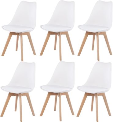 40'HQ Cadeiras de sala de estar com almofada de PU 1488pcs Preços Cadeira de jantar de tulipa de madeira nórdica
