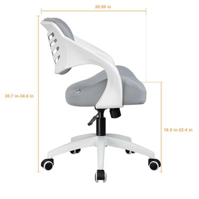 Cadeira de escritório executiva giratória de malha ergonômica de metal com altura ajustável e suporte lombar