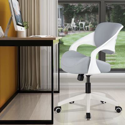 Cadeira de escritório executiva giratória de malha ergonômica de metal com altura ajustável e suporte lombar