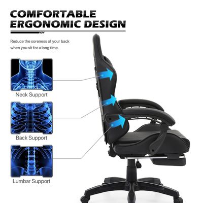 Embalagem de correio MODERNO Estilo de design Cadeira de jogador ajustável com apoio de cabeça e lombar
