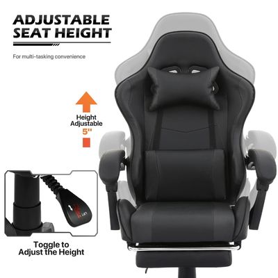Embalagem de correio MODERNO Estilo de design Cadeira de jogador ajustável com apoio de cabeça e lombar