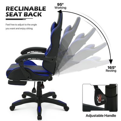 ALINUNU Cadeira de jogador ajustável ergonômica com apoio de cabeça e lombar