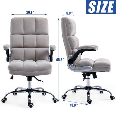Home Office Computador Mesa Cadeira de trabalho com rodas de volta central ajustável tipo de metal giratório