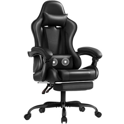 Cadeira de jogo de computador ergonômico de estilo moderno com apoio de pé e massagem