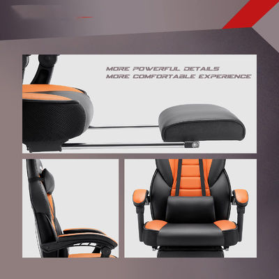 Cadeira de jogo de estilo de corrida ALINUNU Cadeira de computador de escritório Jogos com apoio de pés e apoio de cabeça
