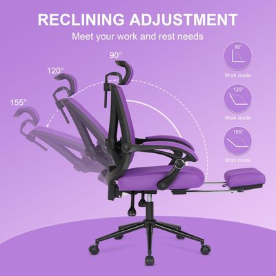 Acessível OEM ODM High Back Office Chair com suporte lombar e apoio de pé 2D ajustáveis