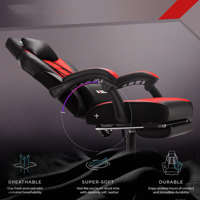 Cadeira de jogo personalizada de estilo de corrida colorida com apoio de pés e apoio de cabeça 45 libras