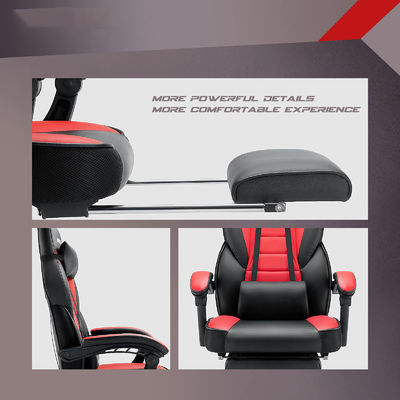 Cadeira de jogo personalizada de estilo de corrida colorida com apoio de pés e apoio de cabeça 45 libras