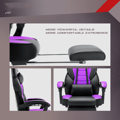 Cadeira de jogos de tecido com ajuste de altura giratório 360 e função de reclinação