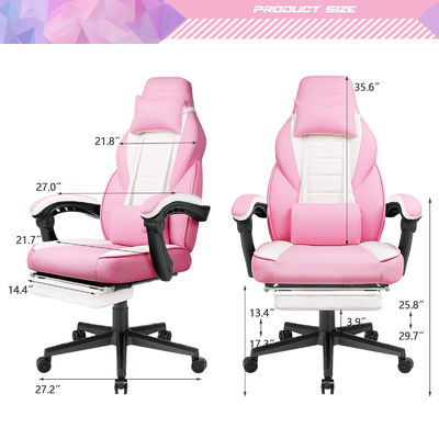 Personalize a cadeira de jogos de estilo de corrida com apoio de pés e apoio de cabeça 21.7 &quot;D x 27.2&quot;W x 47&quot;H