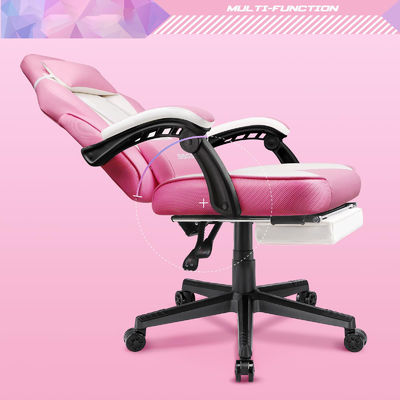 Personalize a cadeira de jogos de estilo de corrida com apoio de pés e apoio de cabeça 21.7 &quot;D x 27.2&quot;W x 47&quot;H