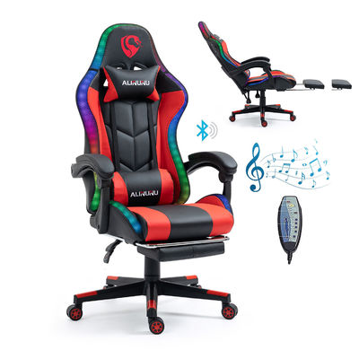Obtenha a melhor experiência de jogo com esta cadeira de computador de corrida RGB de couro