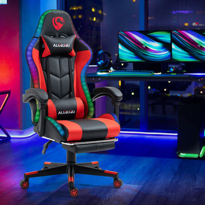 Obtenha a melhor experiência de jogo com esta cadeira de computador de corrida RGB de couro