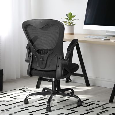Cadeira de escritório de malha ergonômica de braços dobrados com 360 giros e ajuste de altura