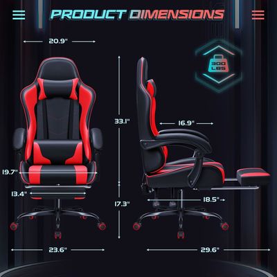 Moderna cadeira de jogos ALINUNU com apoio lombar de massagem e assento giratório 360