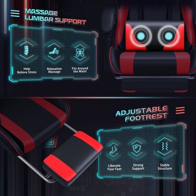 Moderna cadeira de jogos ALINUNU com apoio lombar de massagem e assento giratório 360
