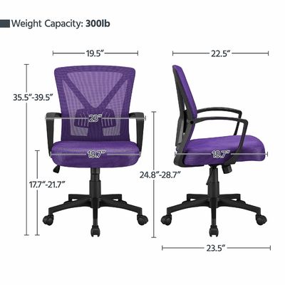 Cadeira de escritório ergonômica com 3 elevadores de gás com cor personalizada e suporte lombar ajustável