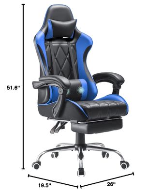 Cadeira de jogos de vídeo de costas altas com apoio para os pés e massagem de apoio lombar Cor personalizada