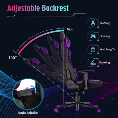 ALINUNU Racing Ergonomic Gaming Chair com suporte lombar ajustável e almofada de esponja