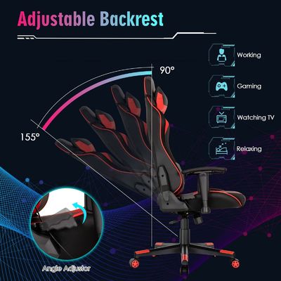 Atualize sua cadeira de jogos para cadeira giratória ALINUNU com luzes LED RGB Design ergonômico
