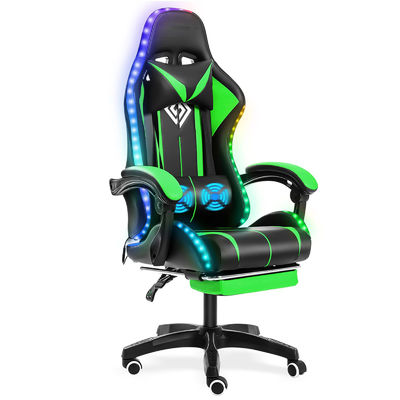 Modern Design ALINUNU Ergonomic Computador Massagem Cadeira de Jogo com Luzes LED e apoio de pé