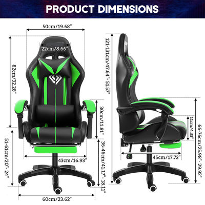 Modern Design ALINUNU Ergonomic Computador Massagem Cadeira de Jogo com Luzes LED e apoio de pé
