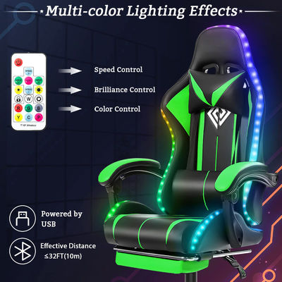 Modern Design ALINUNU Ergonomic Computador Massagem Cadeira de Jogo com Luzes LED e apoio de pé