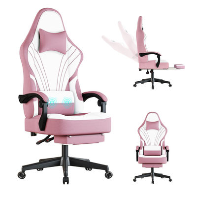 Cadeira de jogo de computador ergonômica de couro sintético de design moderno com apoio de pé