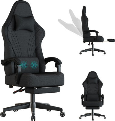 Silla Gamer Específica Cadeira Ergonômica de Jogo Couro sintético e apoio de pé Incluído