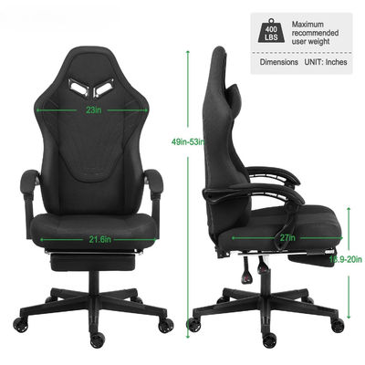 Silla Gamer Específica Cadeira Ergonômica de Jogo Couro sintético e apoio de pé Incluído