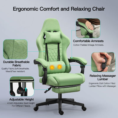 Cadeira de jogos ergonômica com apoio de pés e massagem Recomendação de peso máximo 300 libras