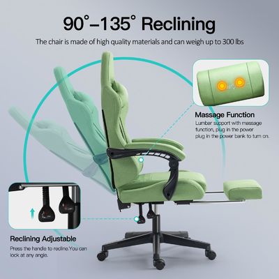 Cadeira de jogos ergonômica com apoio de pés e massagem Recomendação de peso máximo 300 libras