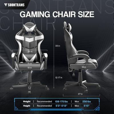 Cadeira ergonômica para jogadores com massagem e design confortável