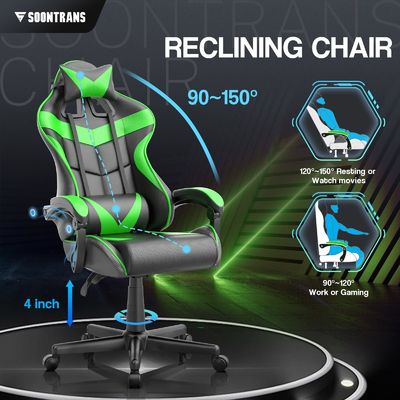250 libras Recomendação de peso máximo Cadeira ergonômica para jogadores com função de massagem