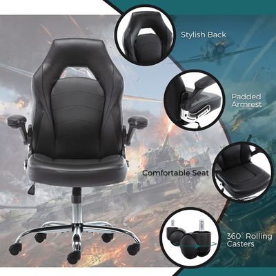 Cadeira giratória de couro sintético ALINUNU Cadeira ergonômica de jogos de computador para corridas em casa