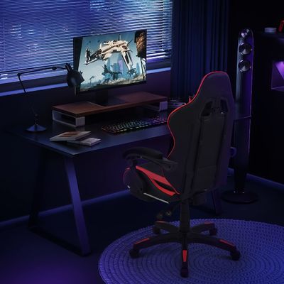 Moderno Design Tecido Suporte Lúbrico Ergonomic Computador Cadeira de Corrida com apoio de pé