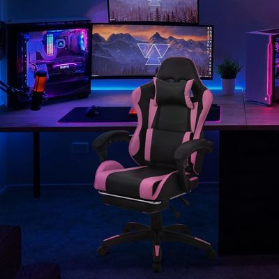 Moderno Design Ajustável Suporte Lumbar Ergonomic Computador Cadeira de Corrida com apoio de pé