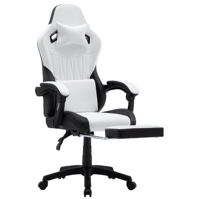 Cadeira de jogos de computador ergonômica de altura ajustável com apoio de cabeça e apoio lombar