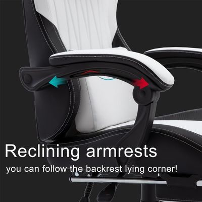 Cadeira de jogos de computador ergonômica de altura ajustável com apoio de cabeça e apoio lombar