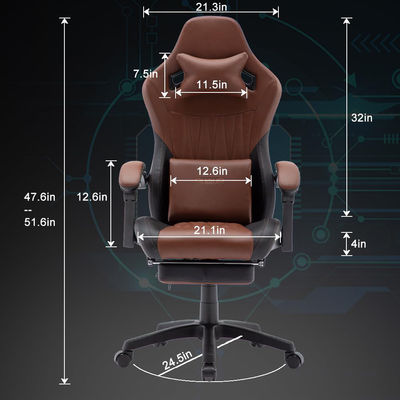 Cadeira giratória ALINUNU Cadeira de jogos com computador ergonômico com apoio de cabeça e apoio lombar