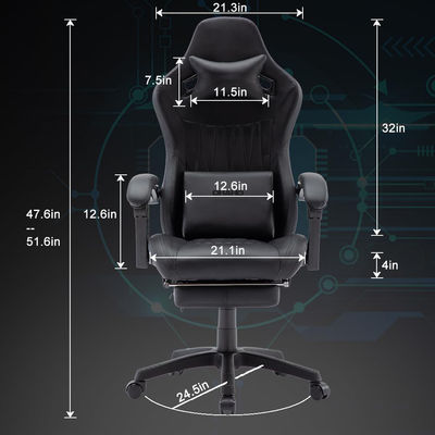 Cadeira giratória ergonômica com apoio de cabeça e de lombar