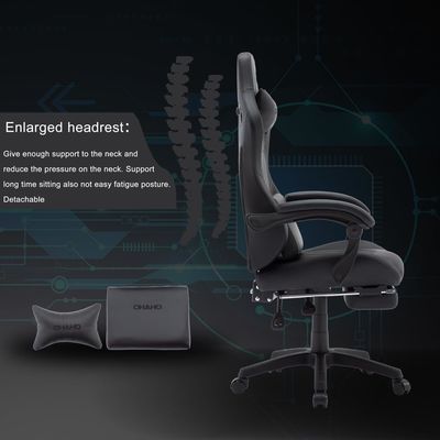 Cadeira giratória ergonômica com apoio de cabeça e de lombar