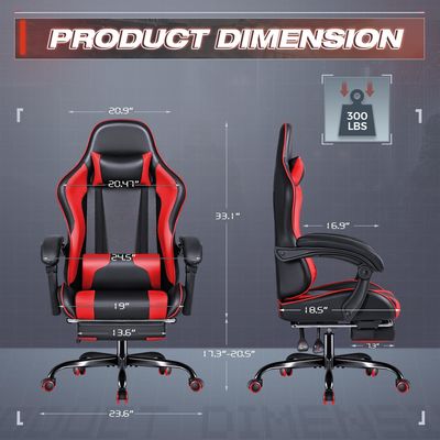 Cadeira de jogo de computador de corrida de design moderno com apoio para os pés e apoio lombar de massagem