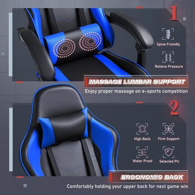 OEM ODM Cadeira de jogo de computador de corrida com apoio de pés e apoio de cabeça em cores personalizadas